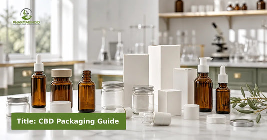 Amber bottles, clear jars and unlabelled packaging components in a bright laboratory setting