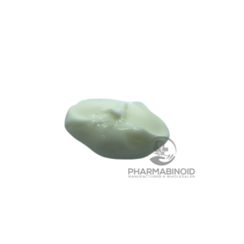 CBD hand and body creme by Pharmabinoid, featuring a moisturizing cream in a sleek jar for soothing skincare.